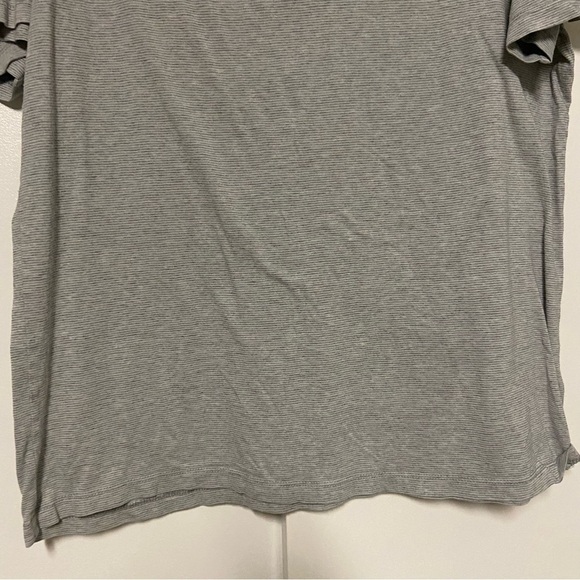Vince Slub Stripe Short Sleeve Henley in Heather Grey Size Medium - Picture 5 of 7